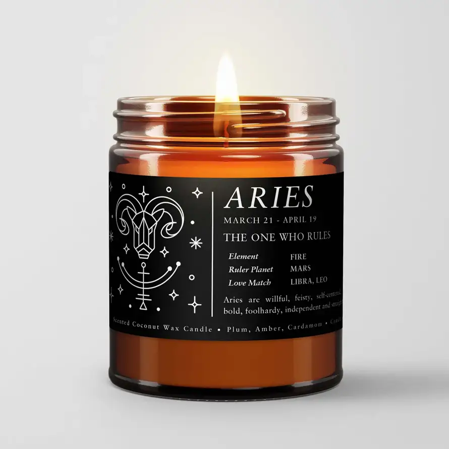 ARIES Scented Zodiac Candle, Ignite Your Inner Fire