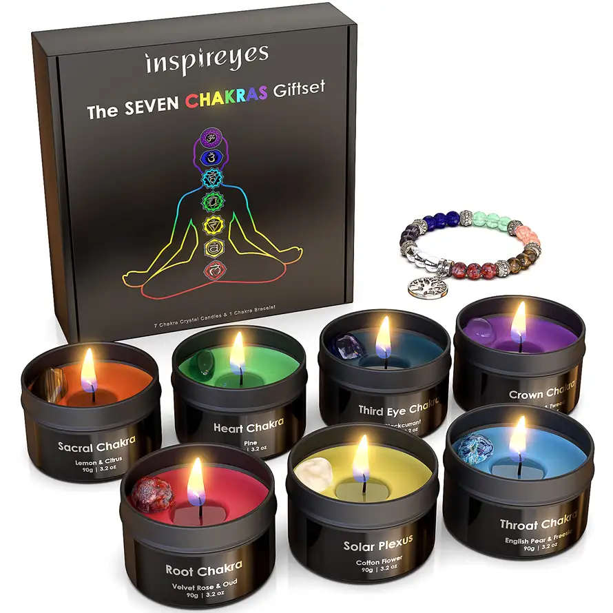 Chakra and Stone Jar Candle