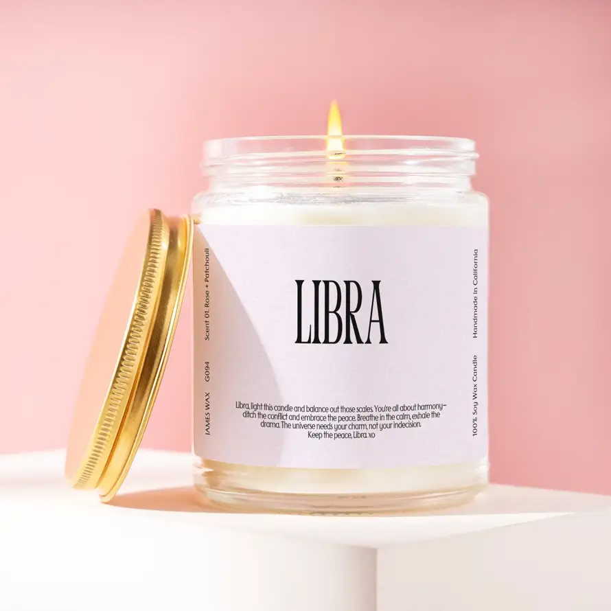 LIBRA Zodiac Scented Candle - Balance and Harmony