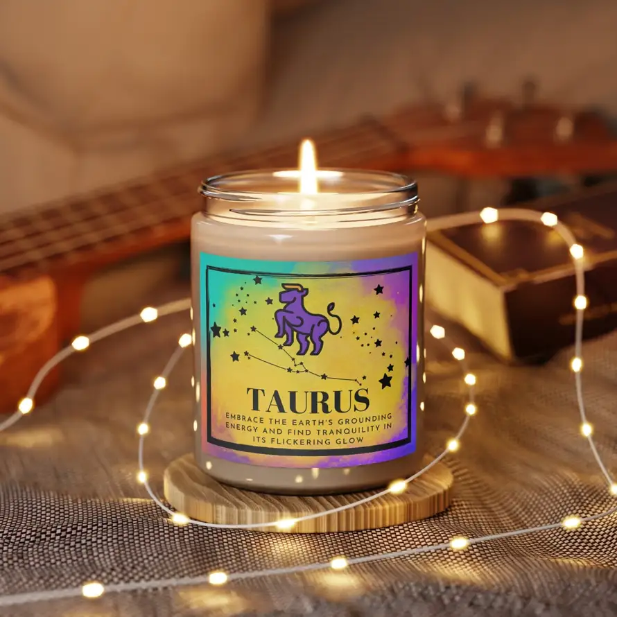 Taurus Scented Zodiac Candle: Embrace Earthy Serenity