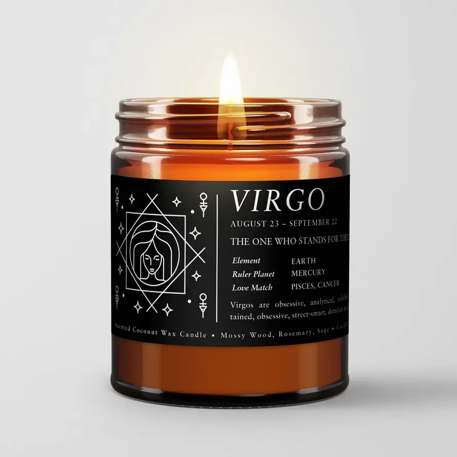 VIRGO ZODIAC Scented Soy Candle-Essence of Earthly Tranquility